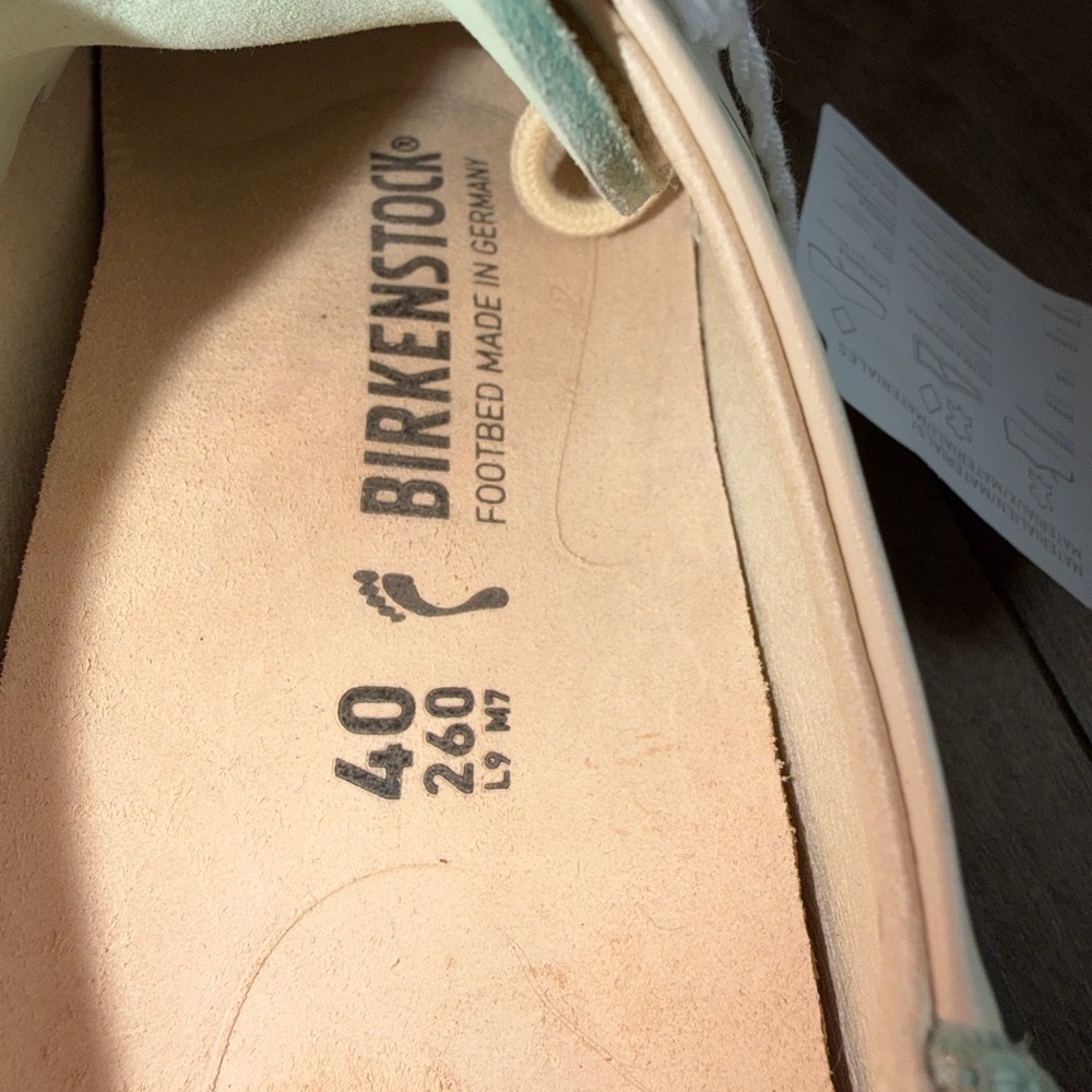 Birkenstock Bend Low Leather & Suede Sneakers - Matcha/Eggshell - Size 9 - Picture 7 of 12